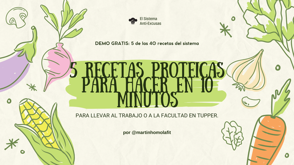 El Sistema Anti-Excusas — Demo Gratis (5 de 40 Recetas Proteicas de 10 Minutos)