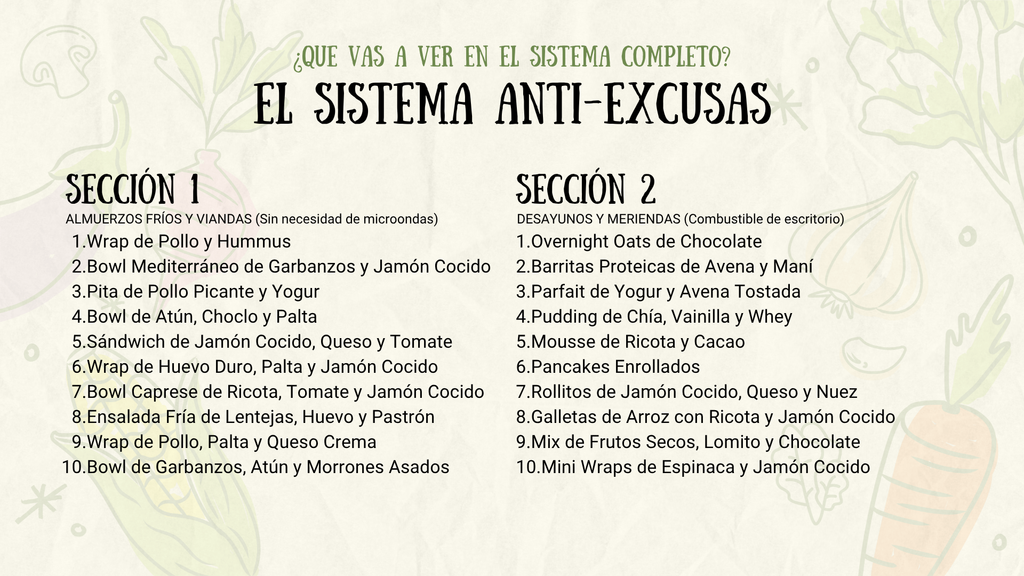 El Sistema Anti-Excusas — Demo Gratis (5 de 40 Recetas Proteicas de 10 Minutos)